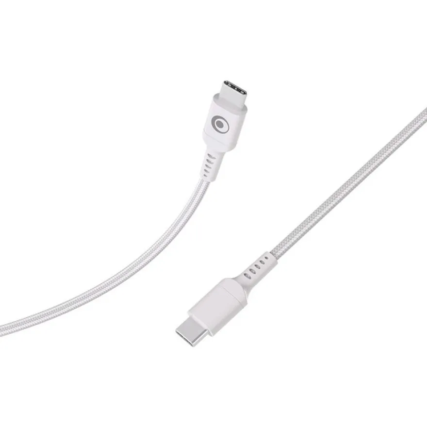 Bigben Connected - Câble USB-C vers USB-C - Tissé - 2m - Blanc
