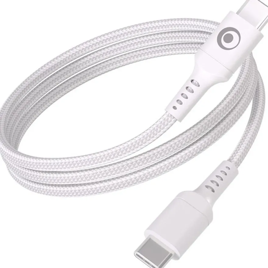 Bigben Connected - Câble USB-C vers USB-C - Tissé - 2m - Blanc