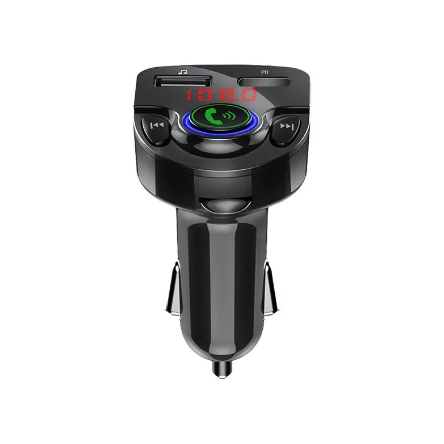 BigBen CONNECTED - Chargeur allume cigare double avec transmetteur FM - USB-A + USB-C - noir