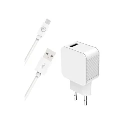 BigBen Connected - chargeur secteur pour smartphone + câble USB A/micro USB - blanc