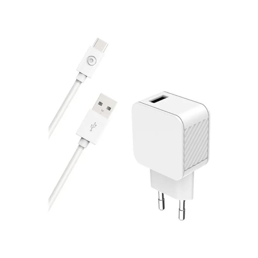 BigBen Connected - chargeur secteur pour smartphone + câble USB A/USB C - blanc