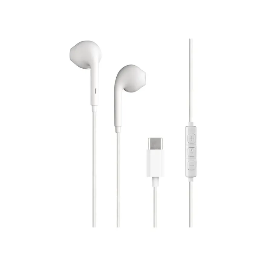 BIGBEN Connected - écouteurs USB C - avec Télécommande et Micro - Bouton Blanc