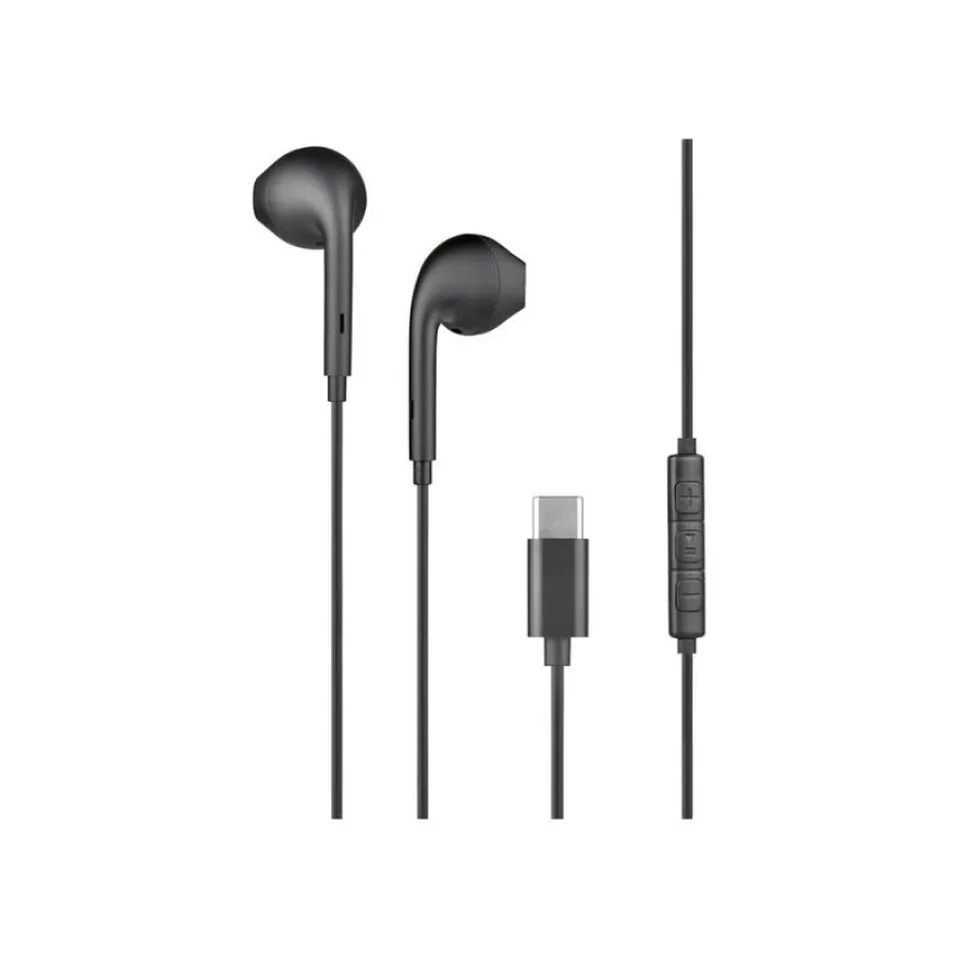 BIGBEN Connected - écouteurs USB C - avec Télécommande et Micro - Bouton Noir