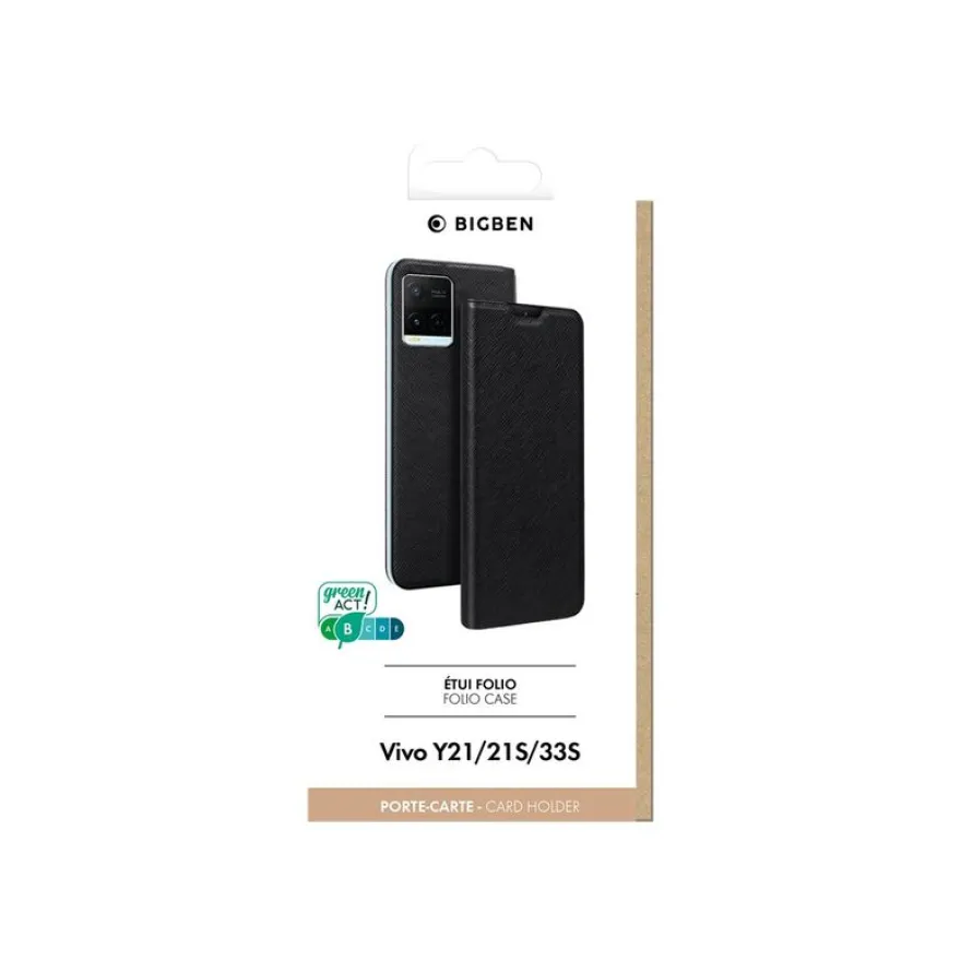 Bigben Connected - Etui folio pour Vivo Y21/Y21S/Y33S - noir