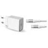 BIGBEN Connected - Force Power Lite - Chargeur secteur pour smartphone - 25W Power Delivry + Cable Renforcé USB C/USB C - Blanc - Garanti à vie