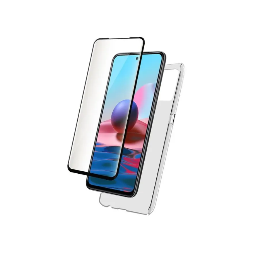 Bigben Connected - pack coque de protection + verre trempé pour Redmi note 10 4G/10S - transparent