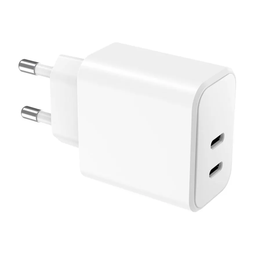 BIGBEN Connected WOW - Chargeur secteur - 40 Watt - 2 connecteurs de sortie USB-C - blanc