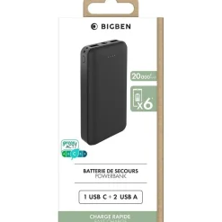 BigBen PB POLY - powerbank / batterie de secours rechargeable pour smartphone - 20000 mAh