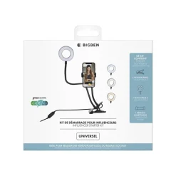 Bigben Vlogging S - kit d'accessoires contenant une pince, un flash et un support smartphone