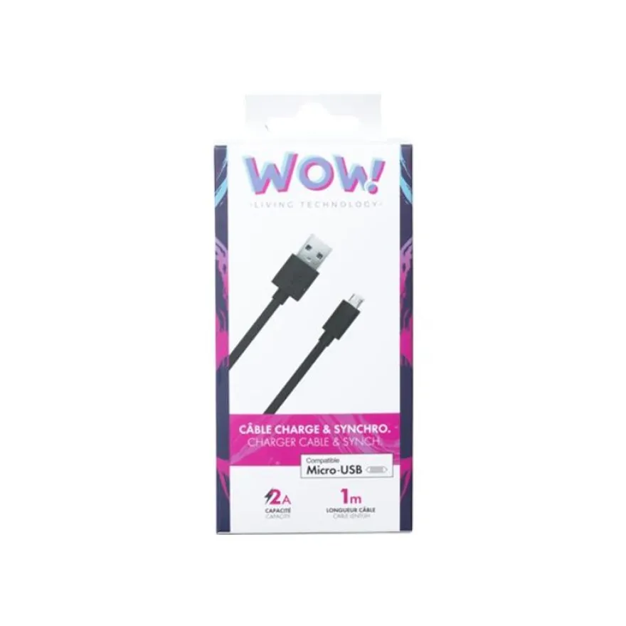 Bigben WOW - câble de charge et de synchronisation USB/micro USB - 1 m