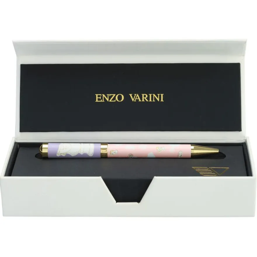 Bille ENZO VARINI "Palazzo Greek Têtes" coloris rose & violet