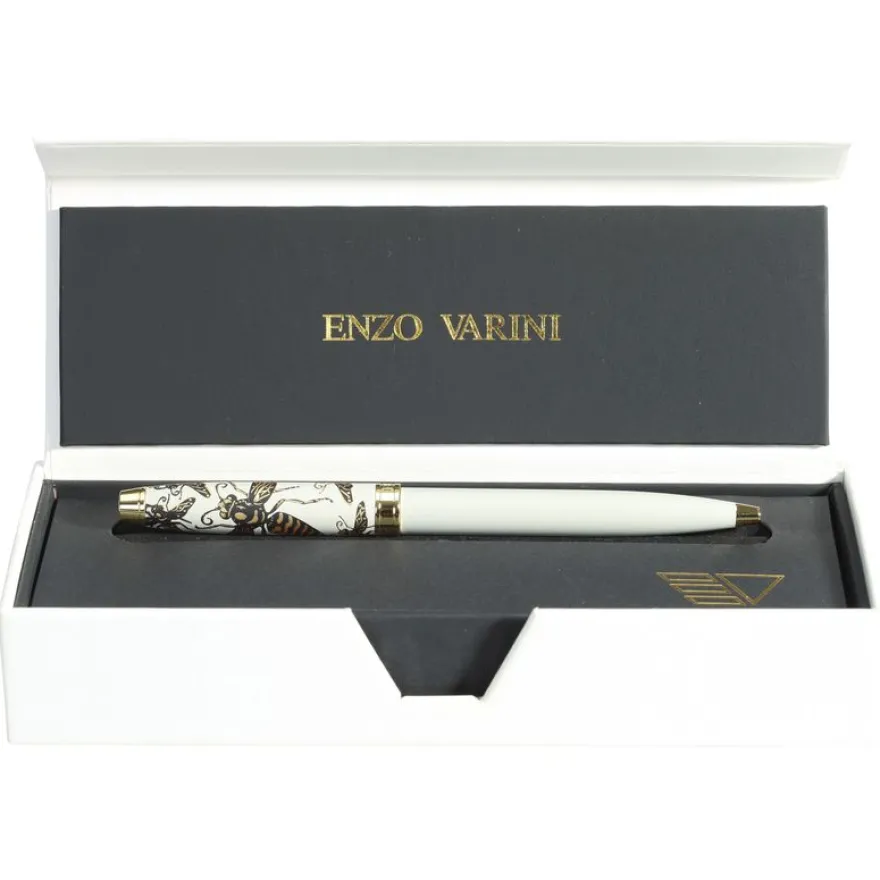 Bille ENZO VARINI "Taormina XL Bugs" motifs abeilles coloris blanc