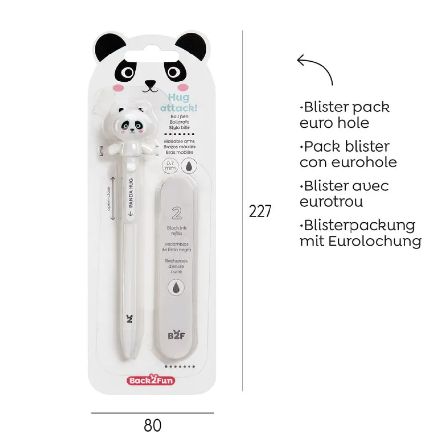 Blister de 1 stylo panda Hug Attack Back2Fun