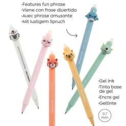 Blister de 2 stylos effaçables zebre - renard Soft Oops Back2fun