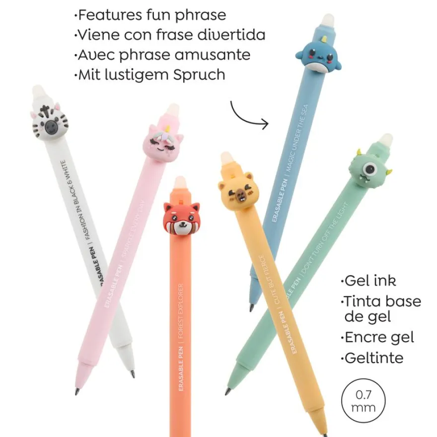 Blister de 2 stylos effaçables zebre - renard Soft Oops Back2fun