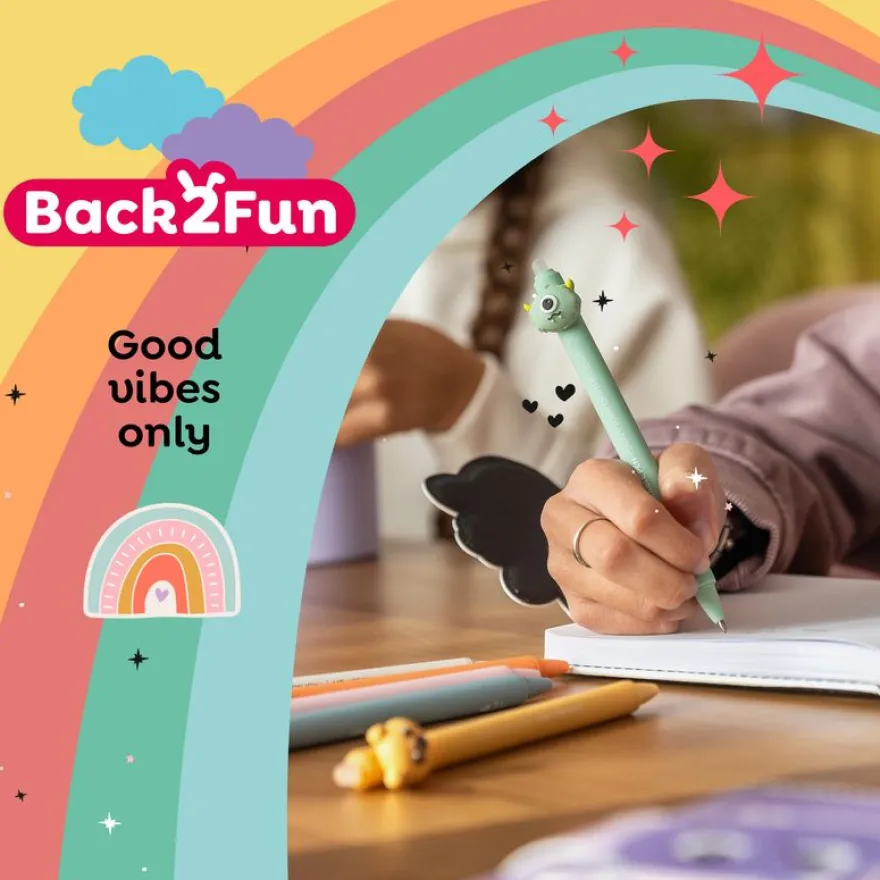 Blister de 2 stylos effaçables monstre-capy Soft Oops Back2fun