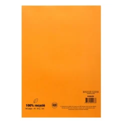 Bloc agrafé Orange recyclé A4 80 feuillets petits carreaux 5x5 80 g/m²