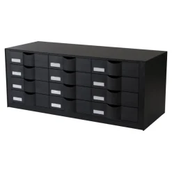 Bloc de classement 12 tiroirs - compatible avec les armoires EASY OFFICE - noir