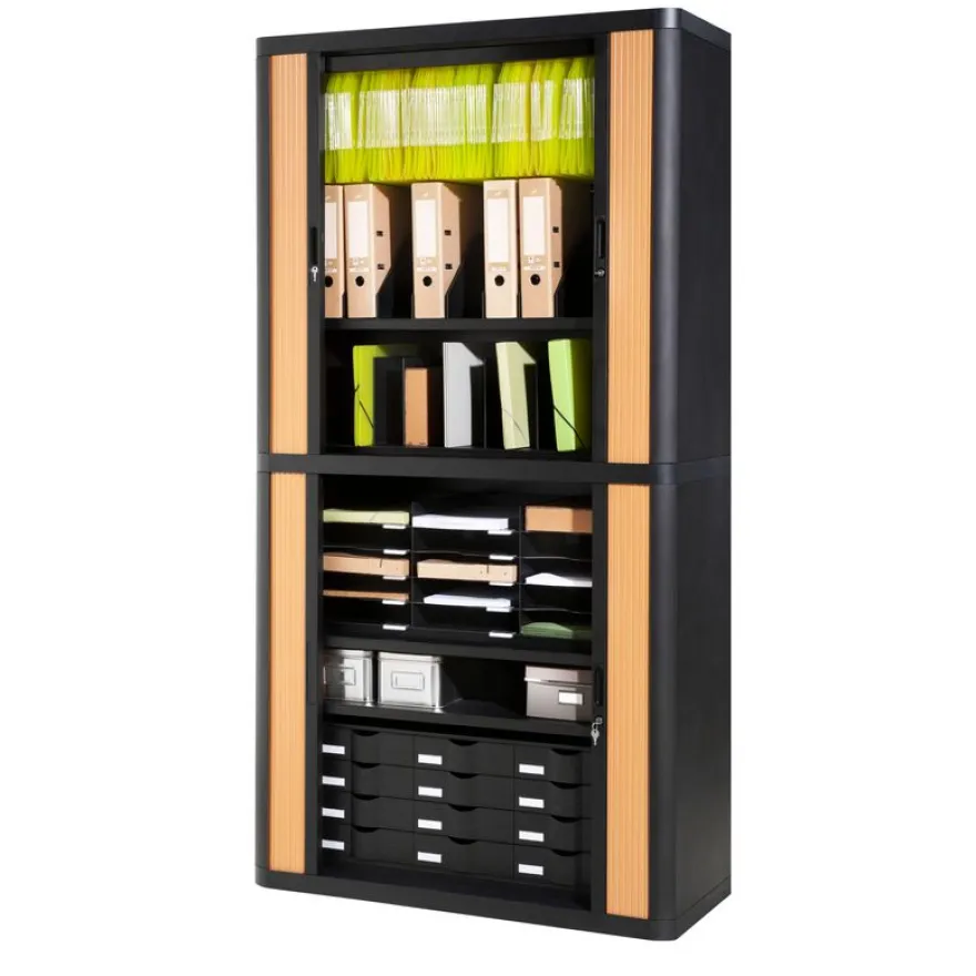 Bloc de classement 12 tiroirs - compatible avec les armoires EASY OFFICE - noir