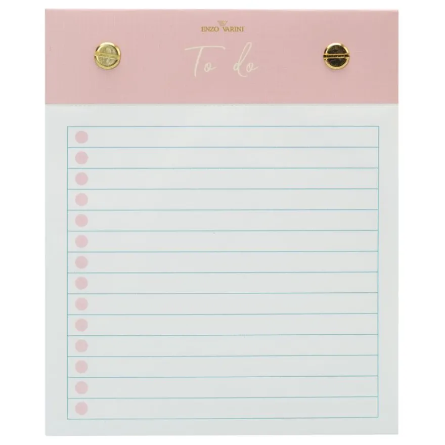 Bloc notes ENZO VARINI "To Do" coloris rose pâle