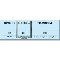 Bloc Tombola – 100 Feuillets Numérotés, 3 Volets, 4,8×15 cm – Couleurs Assorties