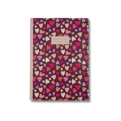 Blue Art Grenadine Heart - Carnet de notes 14,8 x 21 cm - 96 pages - jolis cœurs