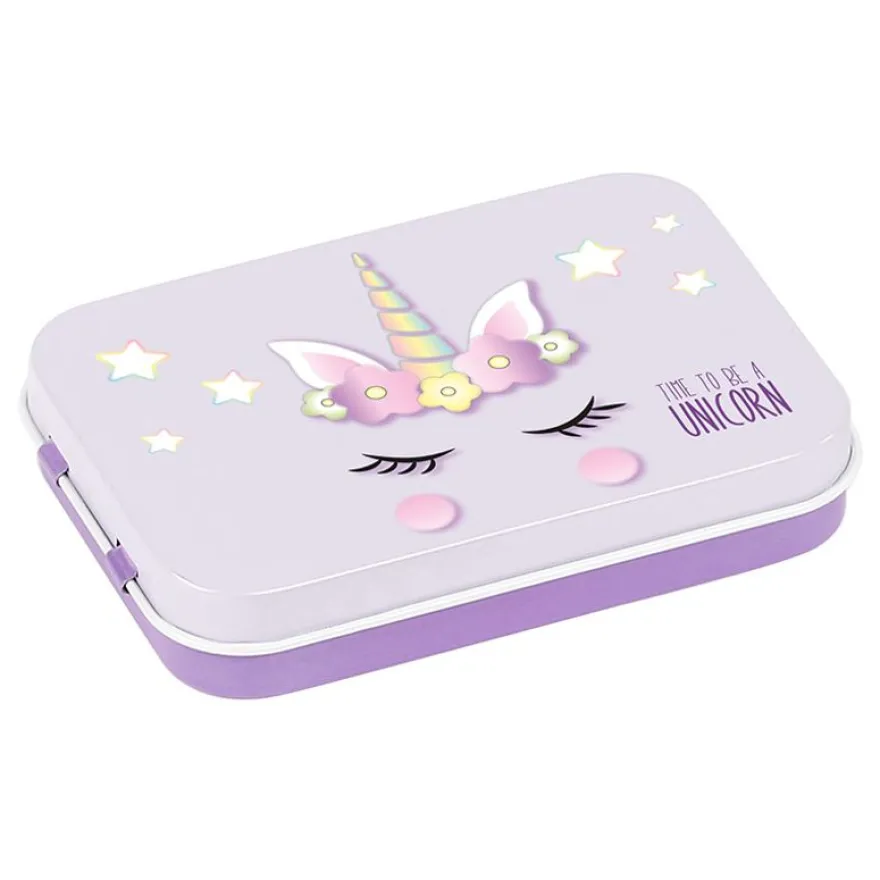 Boîte à bons points métal licorne violet - 9,2 x 6,6 x 1,7 cm - Viquel
