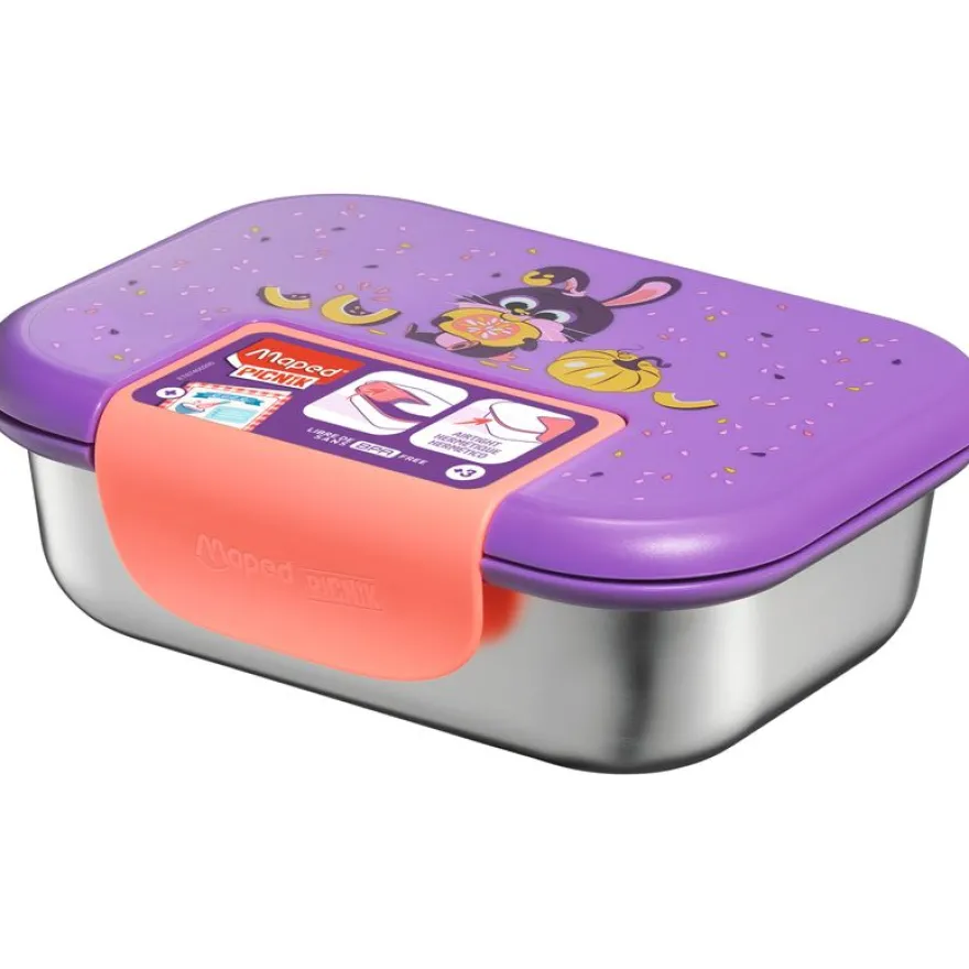 Boîte repas MINIZ en acier inoxydable 900 ml pour enfants – Design Lapin – Hermétique et écologique