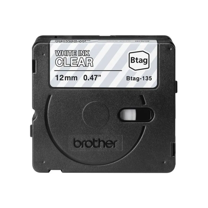 Brother BTAG-135 - Blanc sur clair - Rouleau (1,2 cm x 4 m)