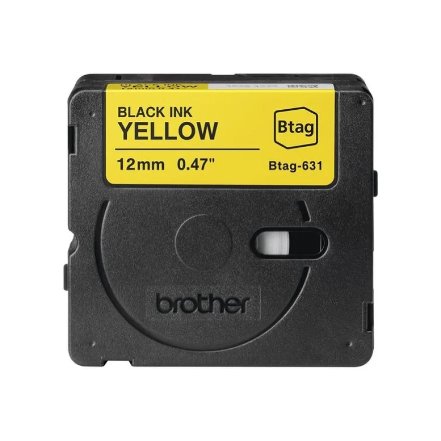 Brother BTAG-631 - Noir sur jaune - Rouleau (1,2 cm x 4 m)