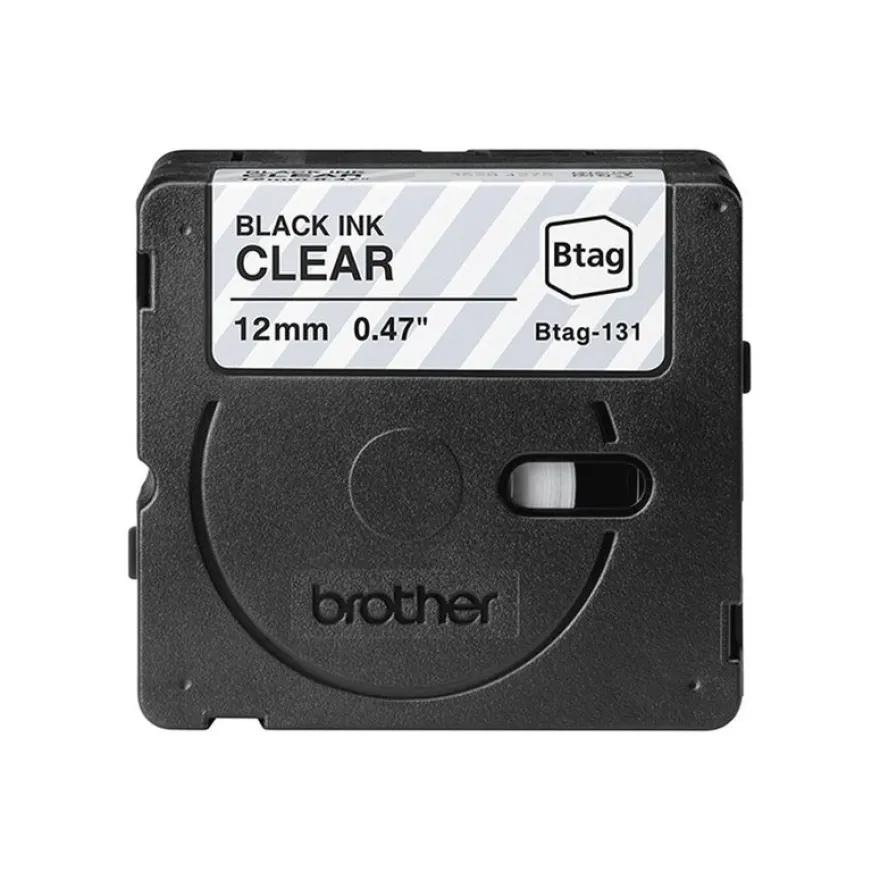 Brother BTAG-131 - Noir sur transparent - Rouleau (1,2 cm x 4 m)