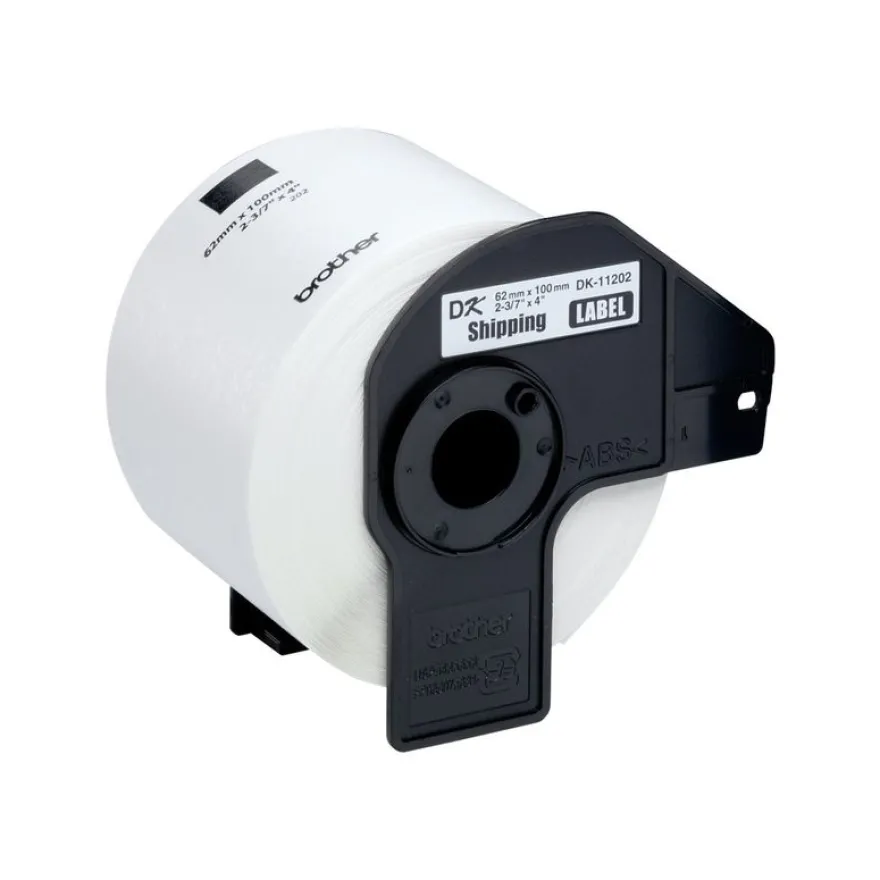 Brother DK-11202 - Ruban d'étiquettes auto-adhésives - 1 rouleau de 300 étiquettes (62 x 100 mm) - fond blanc écriture noire