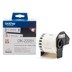 Brother DK-22251 - Ruban d'étiquettes auto-adhésives - 1 rouleau (62 mm x 15 m) - fond blanc écriture noire ou rouge