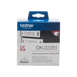 Brother DK-22251 - Ruban d'étiquettes auto-adhésives - 1 rouleau (62 mm x 15 m) - fond blanc écriture noire ou rouge
