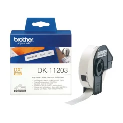 Brother DK-11203 - Ruban d'étiquettes auto-adhésives - 1 rouleau de 300 étiquettes (17 x 87 mm) - fond blanc écriture noire
