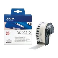 Brother DK-2221 - Ruban d'étiquettes auto-adhésives - 1 rouleau (29 mm x 30,48 m) - fond blanc écriture noire