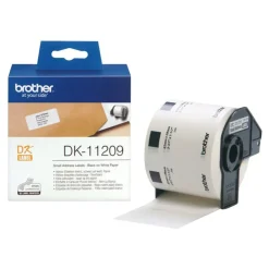 Brother DK-11209 - Ruban d'étiquettes auto-adhésives - 1 rouleau de 800 étiquettes (29 x 62 mm) - fond blanc écriture noire