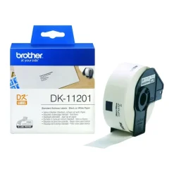 Brother DK-11201 - Ruban d'étiquettes auto-adhésives - 1 rouleau de 400 étiquettes (29 x 90 mm) - fond blanc écriture noire