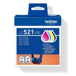 Brother LC521 - Pack de 4 - noir, cyan, magenta, jaune - cartouche d'encre originale