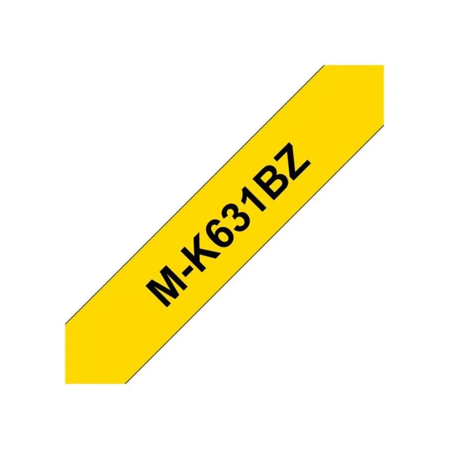 Brother MK631BZ - Ruban d'étiquettes papier auto-adhésives - 1 rouleau (9 mm x 8 m) - fond jaune écriture noire