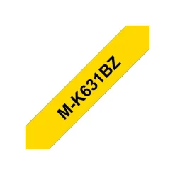 Brother MK631BZ - Ruban d'étiquettes papier auto-adhésives - 1 rouleau (9 mm x 8 m) - fond jaune écriture noire