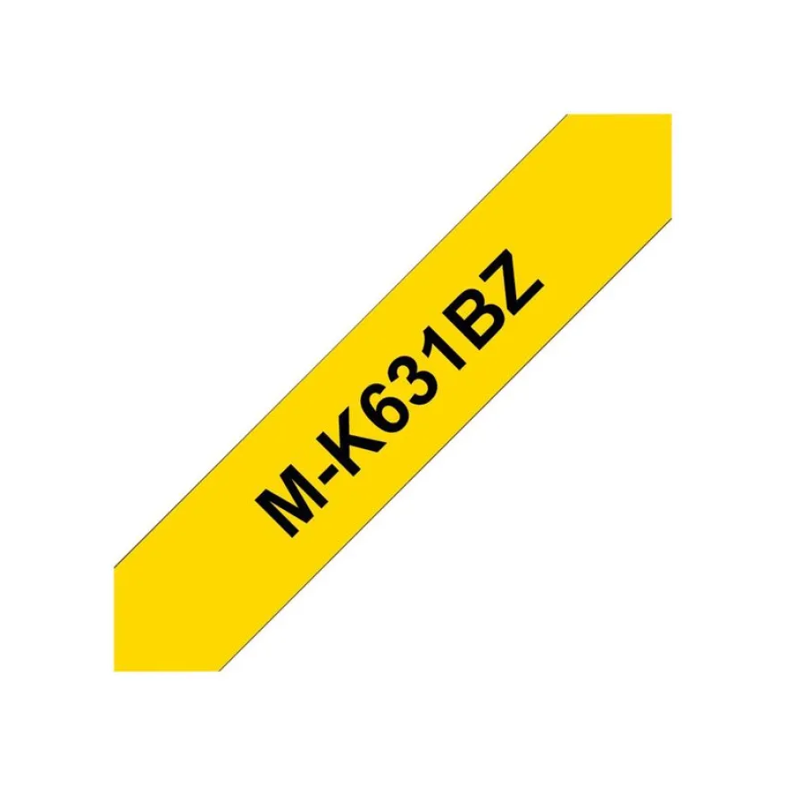 Brother MK631BZ - Ruban d'étiquettes papier auto-adhésives - 1 rouleau (9 mm x 8 m) - fond jaune écriture noire