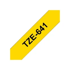 Brother TZe641 - Ruban d'étiquettes auto-adhésives - 1 rouleau (18 mm x 8 m) - fond jaune écriture noire