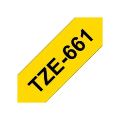 Brother TZe661 - Ruban d'étiquettes auto-adhésives - 1 rouleau (36 mm x 8 m) - fond jaune écriture noire