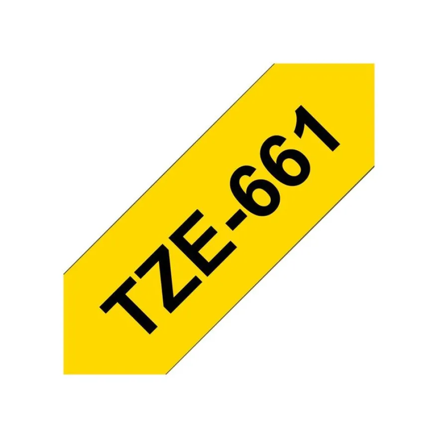 Brother TZe661 - Ruban d'étiquettes auto-adhésives - 1 rouleau (36 mm x 8 m) - fond jaune écriture noire