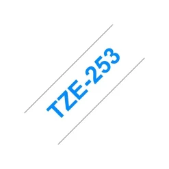 Brother TZe253 - Ruban d'étiquettes auto-adhésives - 1 rouleau (24 mm x 8 m) - fond blanc écriture bleu