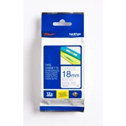 Brother TZe243 - Ruban d'étiquettes auto-adhésives - 1 rouleau (18 mm x 8 m) - fond blanc écriture bleu