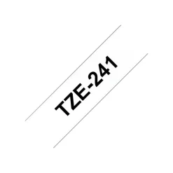 Brother TZe241 - Ruban d'étiquettes auto-adhésives - 1 rouleau (18 mm x 8 m) - fond blanc écriture noire