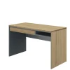 Bureau ARCADE - 126 cm - avec tiroir et niche - chêne du bocage/anthracite