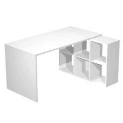 Bureau avec module 6 cases - 140 cm - blanc